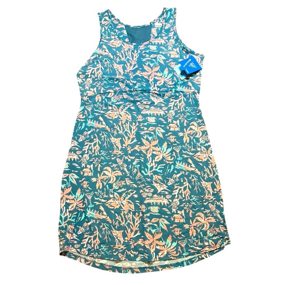 Columbia PFG Women Large Midway Bay Blue Green Omni-Freeze Dress Vented MSRP $60